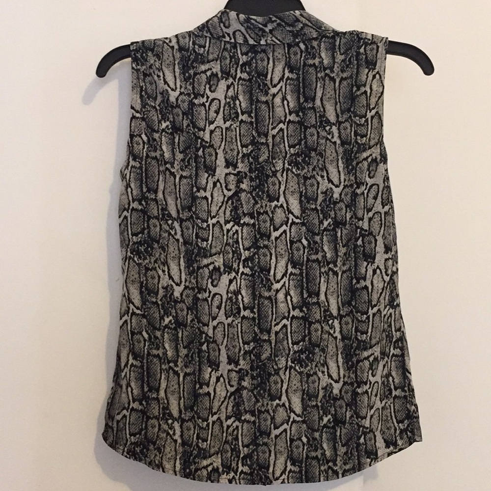 212 Collection Snake Print Button Down/Tie Blouse - image 2